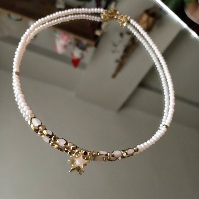 Soft Zerafet : Yavruağzı Yıldızlı Kristal Kolye