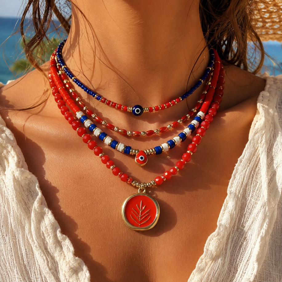 Coastal Chic Layers: Yaz Kombinlerinin Yıldızı Olacak 4'lü Bohem Kolye